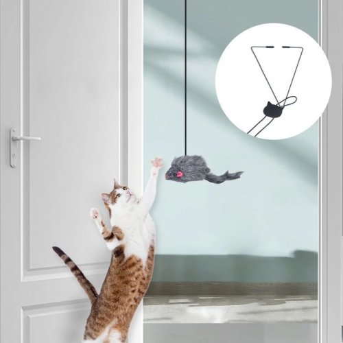 Door Hanging Cat Toy Stress Relief Interactive Kitten Toy for Living Room