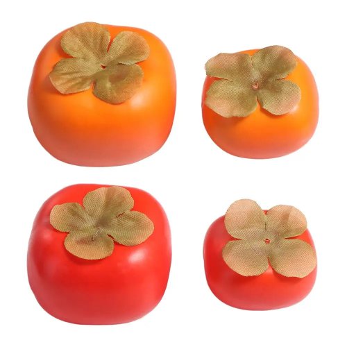 Mini Dióspiro Artificial em Espuma – Fruta Decorativa Realista para Jardim e Casa