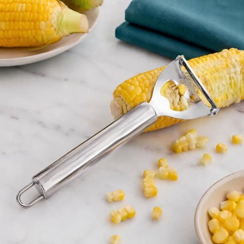 Stainless Steel Corn Stripper with Non-Slip Handle, Quick Corn Cob Kernel Remover