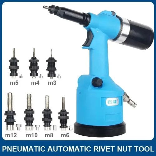 Pneumatic Rivet Nut Gun, M3-M12 Automatic Threaded Insert Tool, Rivnut Setter for Nuts
