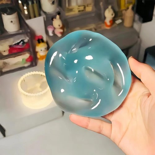 Giocattolo antistress modellabile con perle e olio di cocco, palla squishy a lenta risalita per adulti