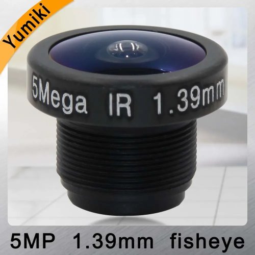 Yumiki HD 5MP 1.39mm CCTV Camera Lens, 1/2.7" Wide Angle M12 F2.0 IR Board Panoramic Fisheye Lens for 720P/1080P Camera