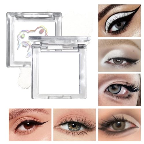Long-Lasting Eyeshadow Palette with Matte & Shimmer Shades for Natural Contours, Suits All Skin Tones (Orange & White)