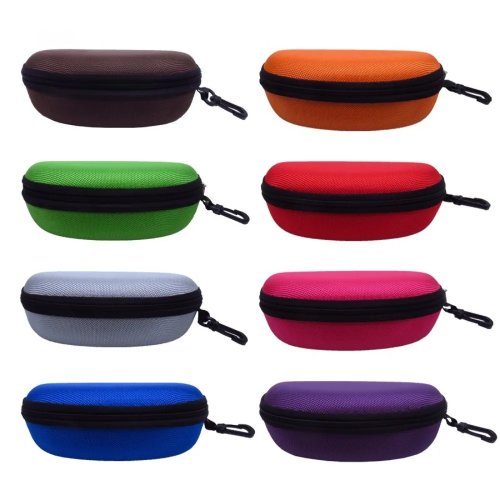 Przenośne etui na okulary unisex z zamkiem, twarda obudowa na okulary przeciwsłoneczne z haczykiem, pudełko do przechowywania okularów