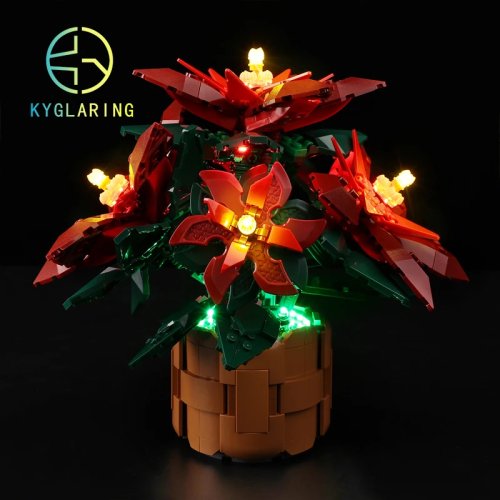 Kyglaring LED Light Kit for 10370 Poinsettia Building Blocks Toys (Model Not Included)