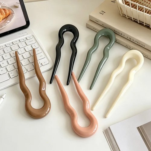 U-förmige Haargabel aus Acetat, Schildpatt-Design, geometrisch, für Damen