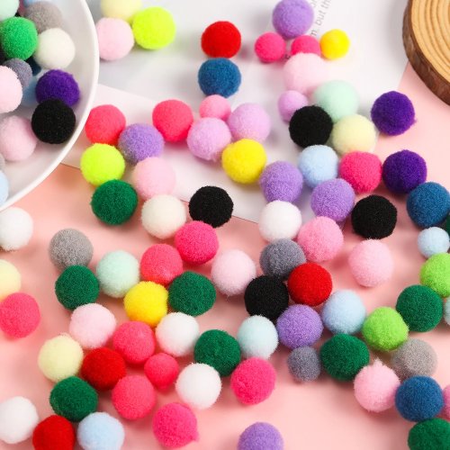 50 stuks Mini fluffy zachte pompons van polyester met hoge elasticiteit voor DIY, interieurdecoratie, schoen- en hoedaccessoires