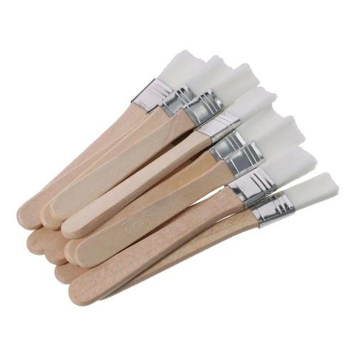 Pinceau coudé de 0,5 pouce à soies nylon et manche en bois pour murs et armoires