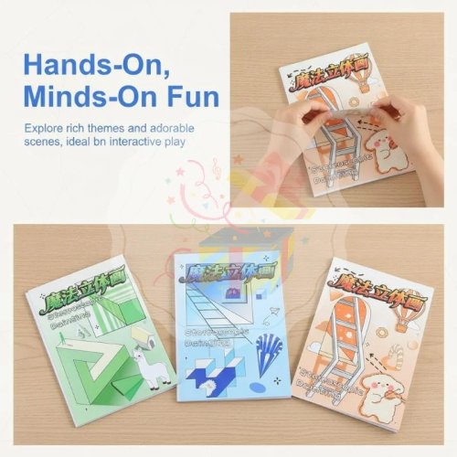 Magic 3D Art Sketch Pad, 1/3 Pcs Kids Educational Doodle Sketchbook for Drawing Skill & Art Hobby Development