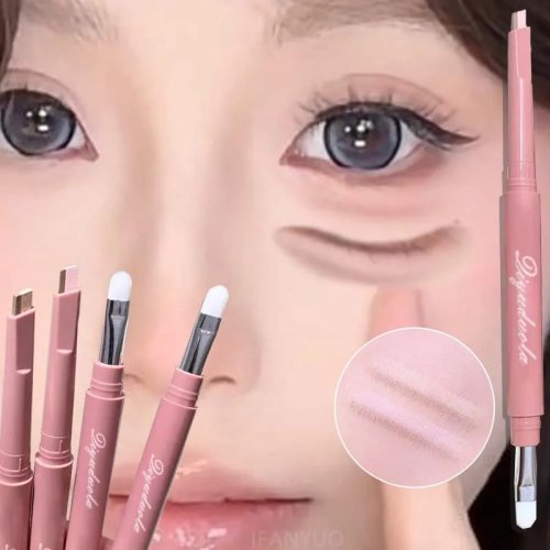 애교살 펜슬 브라이트닝 – 워터프루프 투컬러 애교살 하이라이터 & 음영 펜, 자연스러운 아이 메이크업