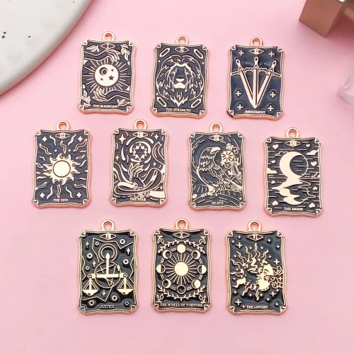 10 Stück Europa & Amerika Retro Tarotkarten DIY Zubehör – Anhänger, Halsketten, Ohrringe, Schlüsselanhänger