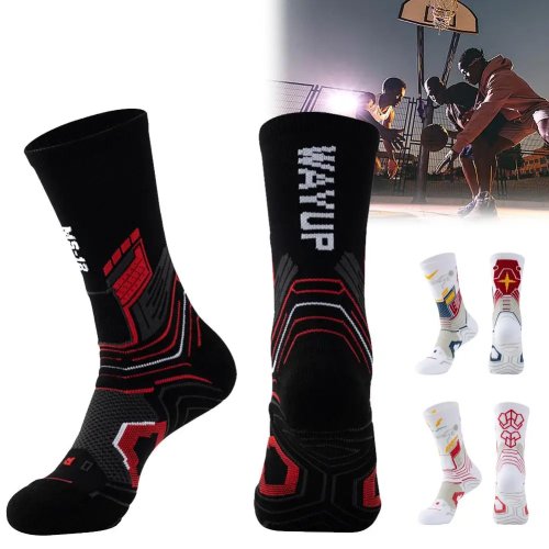 Men's Elite Basketball Running Socks - Knee High, Thick Terry Cushion, Sports Socks