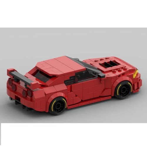 Rode sportauto bouwstenen set MOC-246558, 397 stukjes, creatief cadeau voor verjaardag en feestdagen