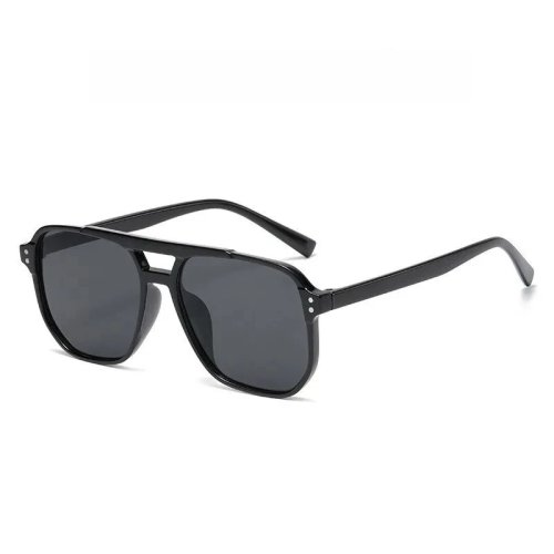 Fashionable Retro Oversized Sunglasses Double Bridge Anti-UV Sun Protection for Men and Women