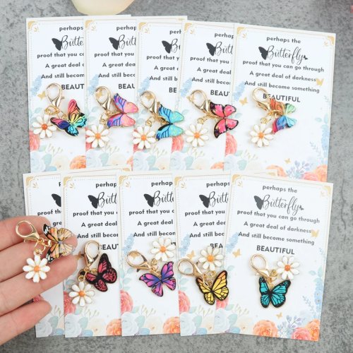 10pcs Fun, Colorful Butterfly Keychains and Bag Hangers – The Perfect Gift for Anyone!