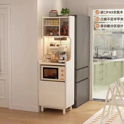 Aparador estrecho de comedor para departamentos pequeños, mueble auxiliar de pared de madera maciza para cocina y sala