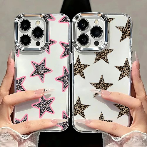 Casing HP Mewah Motif Leopard Star untuk Google Pixel 10 9 8 7 8A 9A XL Pro, Transparan Silikon TPU Lembut