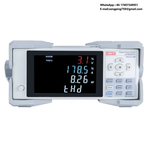 UNT UTE9811+ มิเตอร์วัดกำลังไฟฟ้าดิจิทัลอัจฉริยะ – เครื่องวัดพารามิเตอร์ทางไฟฟ้า: แรงดัน กระแส ตัวประกอบกำลัง และความถี่