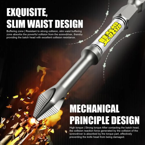5-elementowy zestaw magnetycznych, antypoślizgowych wierteł i bitów Heavy Duty – Zestaw narzędzi kombinowanych do warsztatu, garażu i na budowę