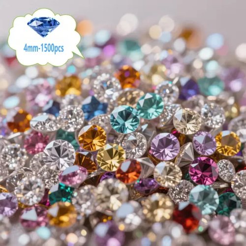 1500 pièces Cristaux diamant acrylique 4-6mm, Gemmes pour décoration de table mariage, Noël, création de bijoux DIY