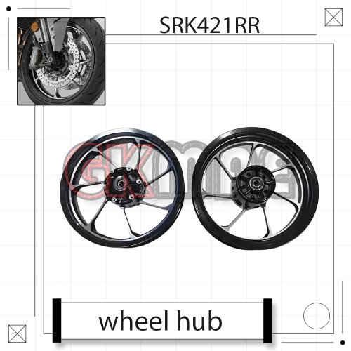 Set cerchi in lega anteriori e posteriori per moto QJMOTOR SRK 421 RR, mozzo originale