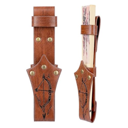 Kunstleder Fächer-Etui für 8,5-Zoll Clip-On Handfächer – Gothic, Renaissance, Feiertags-Accessoire