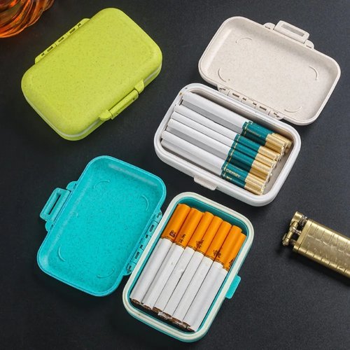 Portable Wheat Straw Storage Box – Small Waterproof Mini Travel Case for Pills, Herbs & Accessories