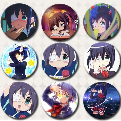 Huy hiệu cài áo anime Nhật Bản Takanashi Rikka – Ghim hoạ tiết từ thiếc để trang trí balo, quần áo, quà tặng handmade