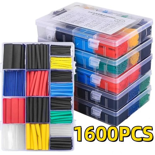 1600/127pcs Heat Shrink Tubing Kit, Thermoresistant Electrical Wire Insulation Sleeving
