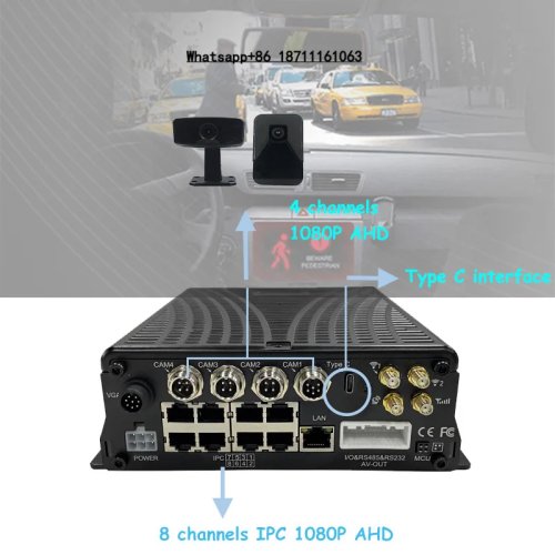 DVR de gestion de flotte professionnel 12CH avec surveillance du conducteur par IA, capteur G, stockage chiffré pour camions, bus et véhicules de flotte