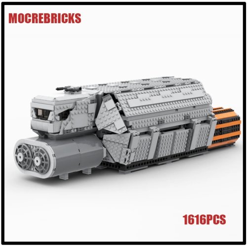 MOC Tank Lapis Baja Sci-Fi Set Blok Bangunan Model Tank Ringan Tempur Masa Depan Kendaraan Militer Hadiah Koleksi Dewasa