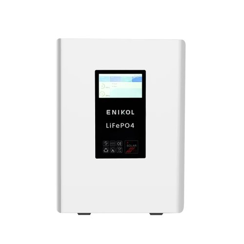 All-in-One Wandgemonteerd Zonne-Energiestation, LiFePo4 51,2V 100Ah Batterij, Energieopslag voor Thuis met CAN-communicatie & 7-inch LCD