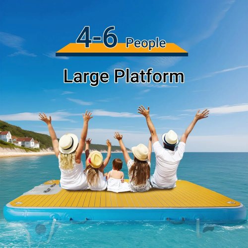 Plataforma flotante inflable de PVC Drop Stitch 3m 4m – muelle, pontón para yate, isla flotante para lago