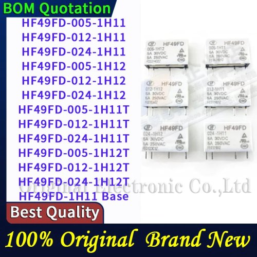 Hongfa HF49FD Mini PCB Relay 5V/12V/24V 1H11 1H12 1H11T PC Shell