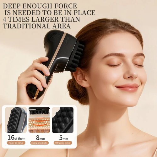 Multifunktionskamm Elektrischer Kopfmassagekamm, kabelloser Haarglätter mit Rotlicht, Kopfhautpflege-Massager