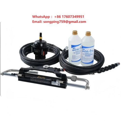Kit de direction hydraulique complet haute performance pour moteur hors-bord à station unique jusqu'à 300 CV - Résistant à la corrosion de l'eau de mer