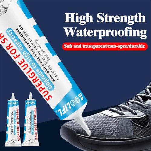 Loolifl Cola para sapatos super forte, cola de reparação DIY para ténis, botas e couro, ferramenta profissional de reparação à prova de água, com elasticidade
