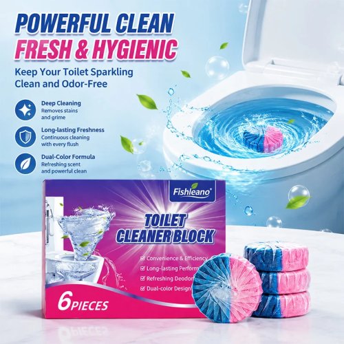 6 Pezzi Blocchi Pulitori WC a doppio colore, deodorante a lunga durata e anticalcare, profumazione fresca ad ogni scarico