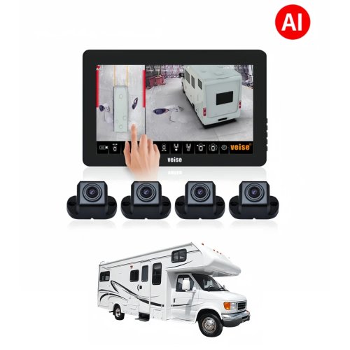 Veise 360° Visión 360 AVM Vista Panorámica 4 DVR Sistema de Seguridad en la Conducción para Autocaravanas, Motorhome, Van, Camper de Lujo