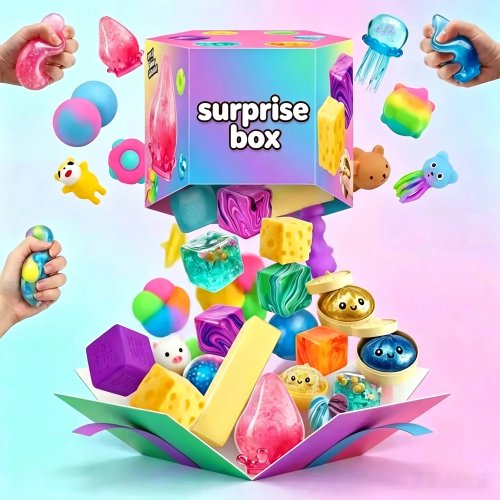 Nieuw 100+ Stuks Verrassingsdoos Speelgoed, Squishy Figuren Blind Box, Fidget Stressverlichting Mysterie