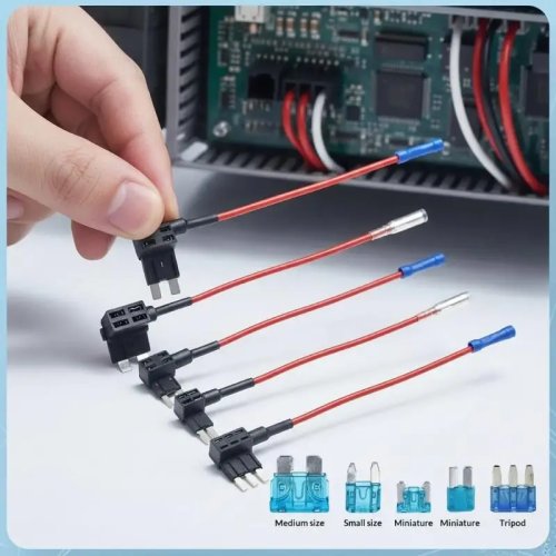 1Pc 12V/24V Car Fuse Tap Adapter Add-a-Circuit Holder, High-Temp Resistant for Auto DIY Modification (Mini/Small/Medium)