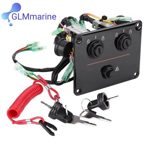 6K1-82570-08 Dual Ignition Key Switch Assembly Panel for Yamaha Outboard Control 6K1-82570-13-00