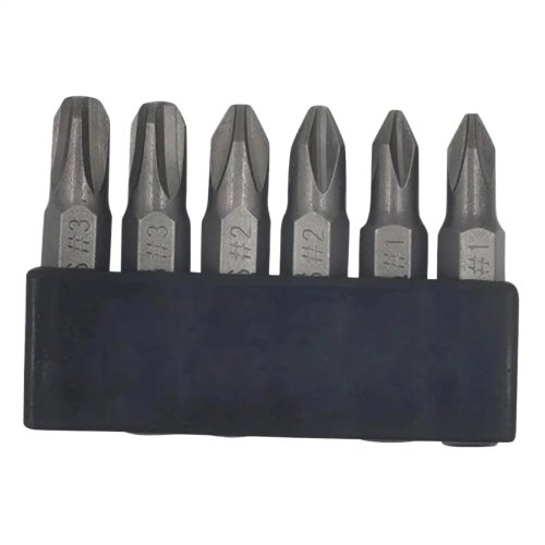 6-teiliges Bit-Schraubendreher-Set, 35 mm JIS, magnetische Spitzen, rutschfest, mit Aufbewahrungsleiste für Holzarbeiten