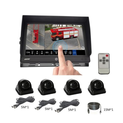 Sistema telecamera 360° per auto, vista dall'alto, LCD 10,1 pollici, grandangolo, visione notturna a colori, 1024xRGBx600