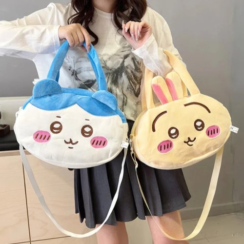 Mala de Ombro Chiikawa Kawaii Usagi Hachiware, Mala Transversal Grande para Meninas e Meninos, Bolsa de Armazenamento Portátil Presente