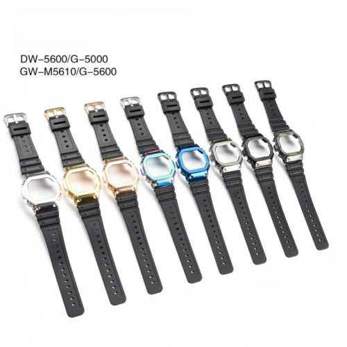 เคสขอบสแตนเลส + สายนาฬิกา TPU ชุดโมสำหรับ Casio G-SHOCK DW5600 GW5610 อุปกรณ์เสริมเปลี่ยนแทน