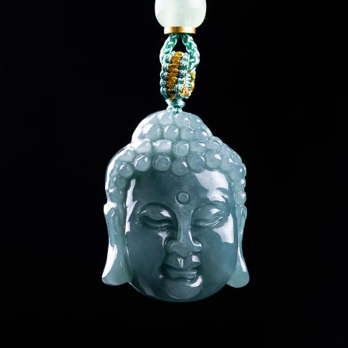 Pendentif Bouddha en Jade Naturel Véritable – Collier Jade de Myanmar, Charme de Créateur, Amulette Sculptée, Bijoux de Luxe, Cadeau pour Femme