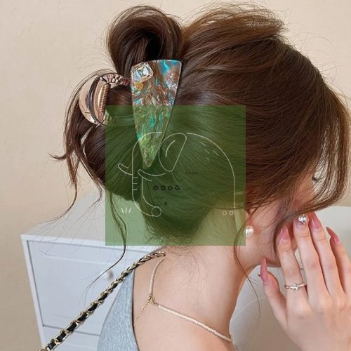 Iridescent Hair Claw Clip High Elastic Strong Hold Trendy Hair Grips for Women Thick Hair Work Commute Travel Parties
