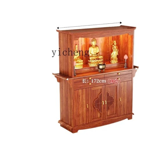Buddha-Altar aus Massivholz mit Räucherstäbchenhalter - Chinesischer Andachtsschrank
