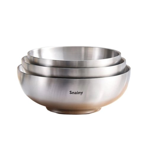 LFGB Certified 304 Stainless Steel Salad Bowl - Ultra Thick Insulated, Drop-Resistant, Child-Safe - also for Ramen